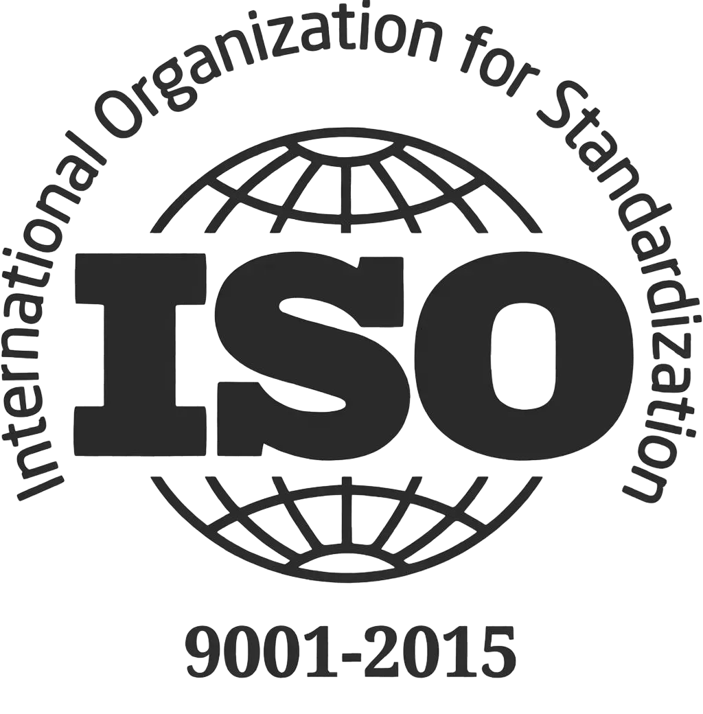 ISO 9001 logo, symbolizing the international standard for quality management and standardization.